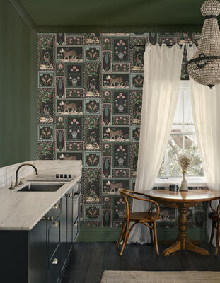Courtyard wallpaper in Jewel (MKS031-J-Roll)