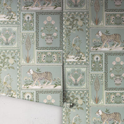 Courtyard wallpaper in Duck Egg  (MKS031-DE-Roll)