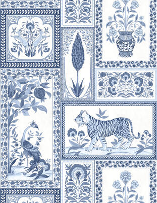 Courtyard wallpaper in Sapphire (MKS031-S-Roll)