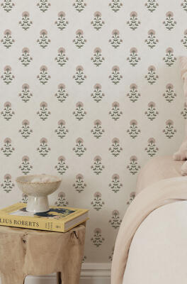 Marigold wallpaper in Antique Rose  (MKS023-AR-Roll)