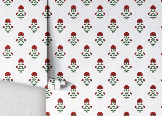 Marigold wallpaper in Ruby (MKS023-R-Roll)