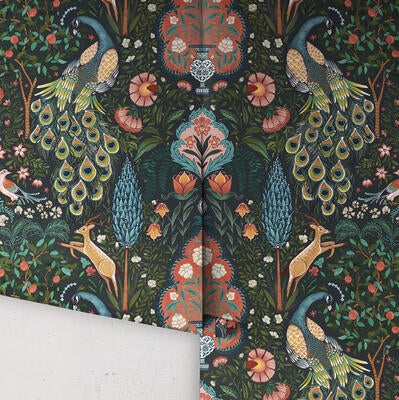 Peacock Garden wallpaper in Jewel (MKS028-J-Roll)