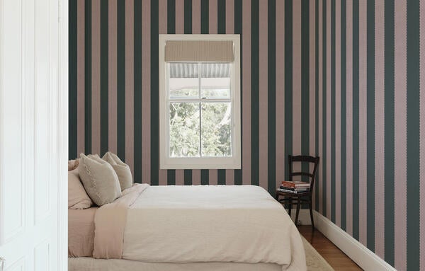 Scallop Stripe wallpaper in Ruby  (MKS025-R-Roll)