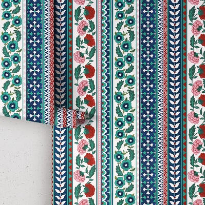 Ribbon wallpaper in Ruby (MKS030-R-Roll)