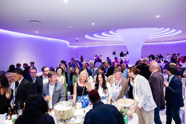 Guests enjoy cocktails and tunes before the concert in The Club, a dining space by day and a hotspot when darkness falls
