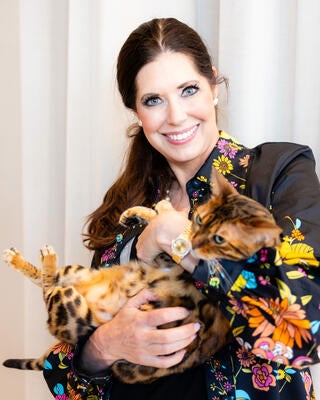 Shayla Copas and her cat, Prada