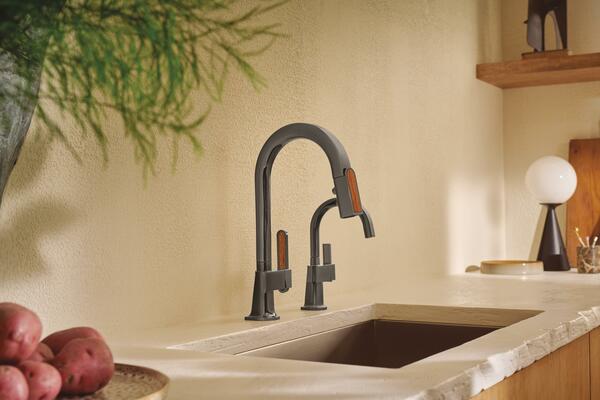 The Frank Lloyd Wright Kitchen collection by Brizo in Brilliance Black Onyx