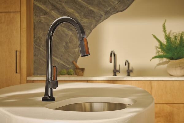 The Frank Lloyd Wright Kitchen collection by Brizo in Brilliance Black Onyx
