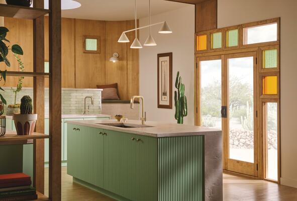 The Frank Lloyd Wright Kitchen collection by Brizo in Brilliance Luxe Gold