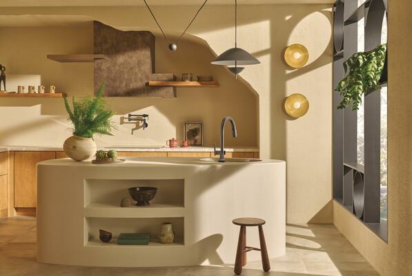 The Frank Lloyd Wright Kitchen collection by Brizo in Brilliance Black Onyx