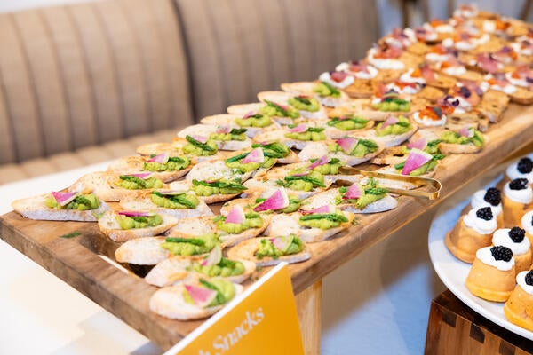 Brunch snacks adorned the table 