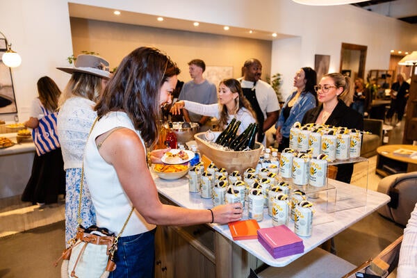 Designers celebrated and mingled after the event with a brunch-time happy hour