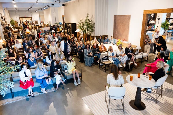 Approximately 150 designers attended the event in the Four Hands showroom 