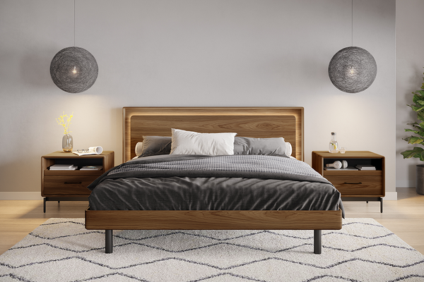 Linq king bed (9119) with floating panel headboard and modern silhouette