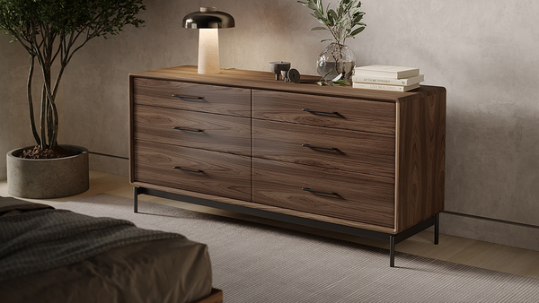 Linq 6-drawer dresser (9186) with roomy storage and smooth-glide, soft-close drawers