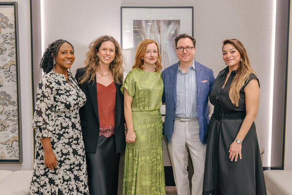 Qiana Gibson, Marta Pereira and Ashley Castro of Frato with Stephanie Sabbe and Dennis Scully