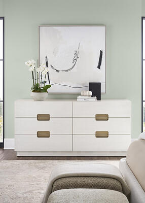 Storage never looked as sophisticated as it does with the Splendor dresser in a Sea Salt finish
