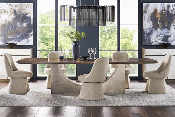 Fine dining takes on new meaning with the Splendor stocked dining table finished in stunning Mocha