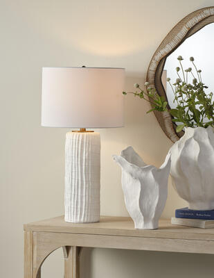 Trunk table lamp, River organic mirror, Lily vase, Poppy vase 