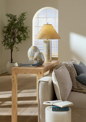 Serene table lamp, Archer console, Tranquil vase, Pura vase 