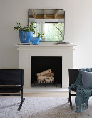 Elemental mirror, Alessa sling chair, Plunge vase, Splash bowl