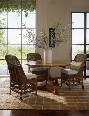 The Beddow jute rug lays a grounding touch of pattern underfoot