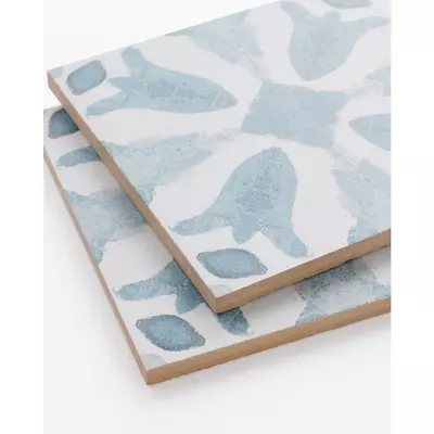 Laura Park La Fleur Aegean Blue 6-by-6-inch porcelain wall and floor tile (684358)