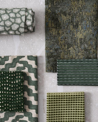 Various Defined Momentum fabrics in shades of green