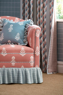 Dabu fabric on chair and pillow