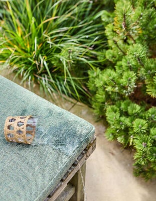 Each design is treated with a water-repellent and stain-resistant finish