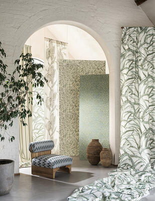 Kimono drapery, Akari chair