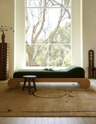 The Ionic daybed folds classical architectural references into a clean, streamlined form