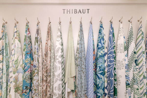 The showroom offers exclusive products from Thibaut’s family of brands