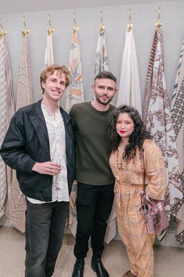 Jacob Greenhill and Michael Fiore of Aero Studios with Yumeko Jenkins of Nostalgia Home Fashions