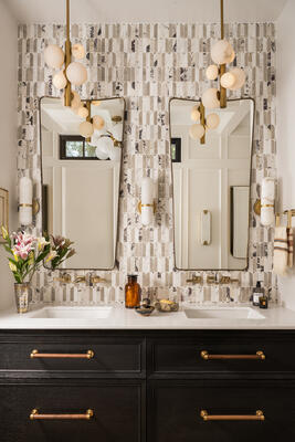 Salon sconces, Styx pendants, Shine flush mount and Sonnett dressing mirrors