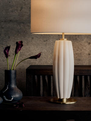 Crocus ceramic table lamp and Jasper marble vase