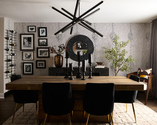 Viper chandelier and Slate mirror