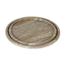Sutton round marble tray set