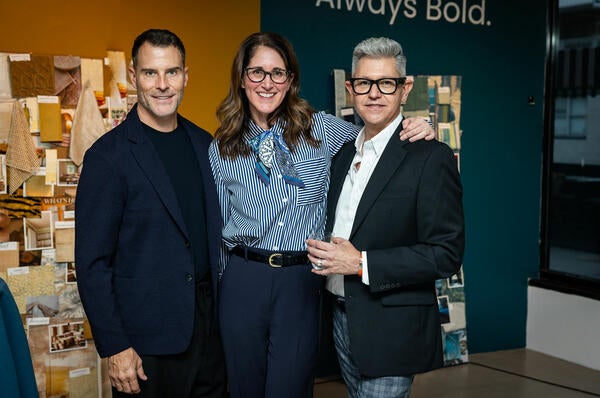 “Never Basic” designer Shawn Henderson with Kravet’s Megan Brakefield and Phillip Duncan