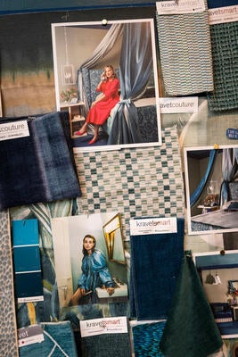 A look at the Peacock-inspired mood board, including Leah Ring’s campaign imagery