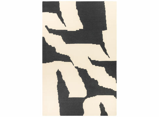 Script rug in Monochrome