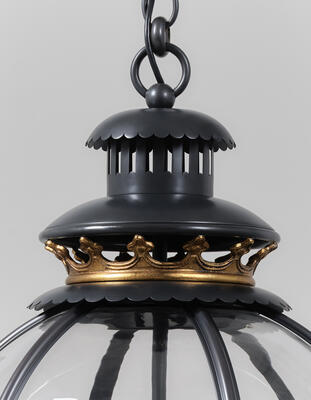 Fernhurst globe: Hand-fabricated and silver-soldered, with bronzed and gilded solid brass accents