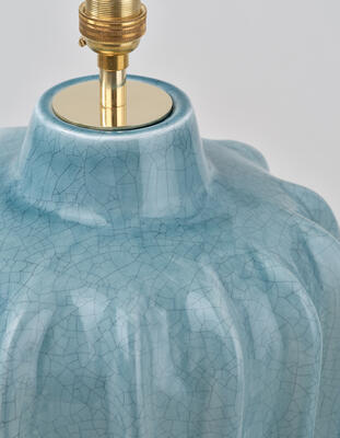 Leckford table lamp: An intricately cast earthenware body, finished in a high-luster crackle glaze