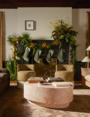 Velvet stockings hung by the chimney with care