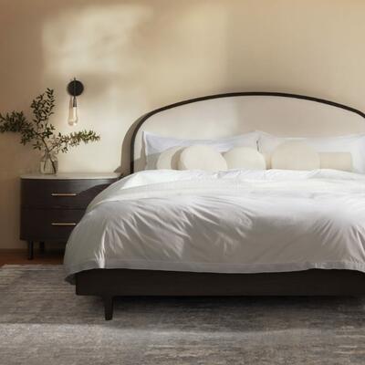 Gentle curves take shape around a luxurious and durable fabric