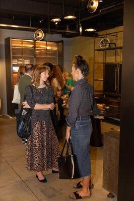 Designers mingled during the post-panel cocktail reception