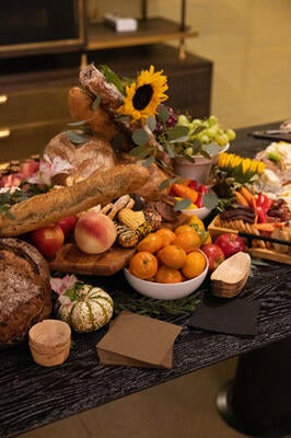 Guests savored cocktails and an autumnal spread