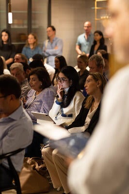 Guests listened to the panel discussion at Amuneal during What’s New, What’s Next