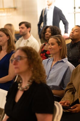 Guests listened to the panel discussion at Amuneal during What’s New, What’s Next