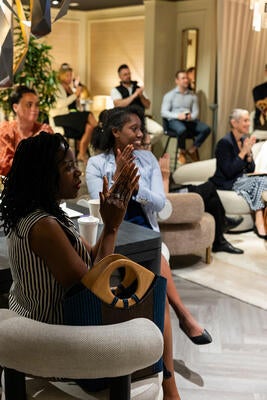 Guests were excited to learn about Jenkins’s upcoming lighting line